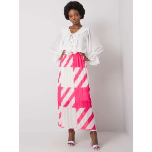 Dark pink pleated skirt with