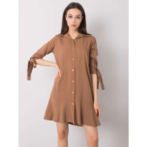Ladies' brown dress with a binding on