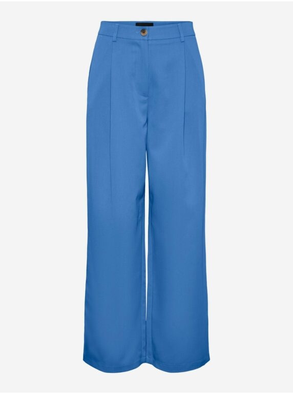 Modré dámské široké kalhoty Pieces