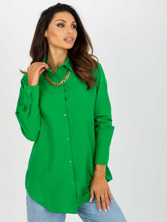 Zelená oversize košile na knoflíky