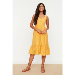 Žluté letní šaty na ramínka Trendyol -
