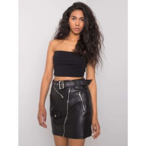Black faux leather skirt from