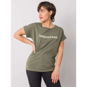 Khaki t-shirt with embroidered