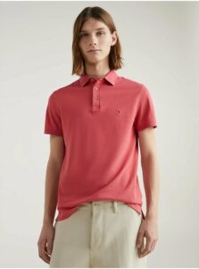 Tmavě růžové pánské polo tričko Tommy Hilfiger