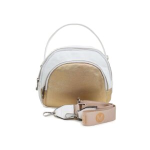 Women's white-gold handbag with an