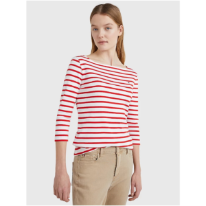 Bílo-červené dámské pruhované tričko Tommy