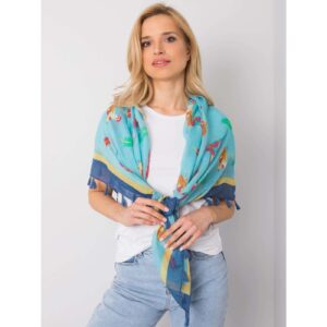 Blue scarf with colorful