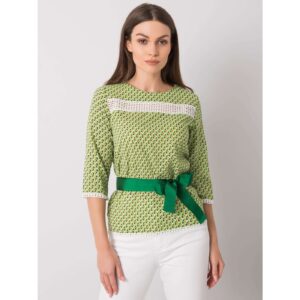 Green blouse with colorful