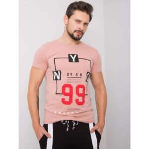 Powder pink men's t-shirt with text
