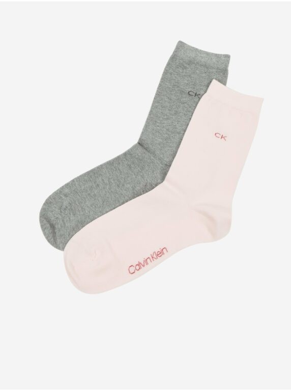 Calvin Klein Sada dvou párů dámských ponožek v růžové