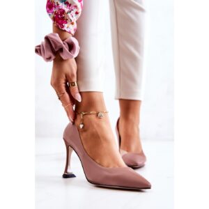 Fashionable Leather Stilettos Pink