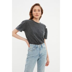 Trendyol Anthracite Cut Out Detailed Washed