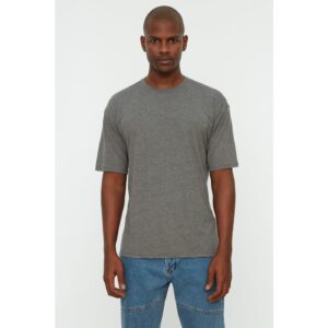 Trendyol Anthracite Men's Basic Relaxed Fit Crew Neck