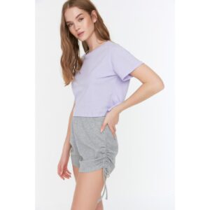 Trendyol Gray Ruffle Detailed Camisole Knitted Shorts