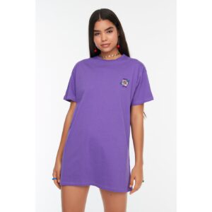 Trendyol Purple Embroidered Basic