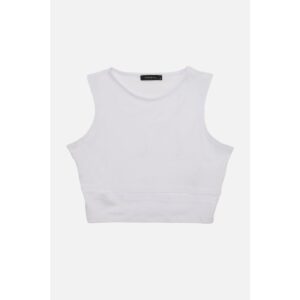 Trendyol White Cut Out Detailed Crop Knitted