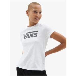 Bílé dámské tričko s potiskem Vans Flying V Crew -