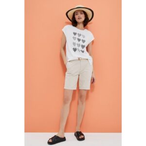 Cotton shorts with a belt
