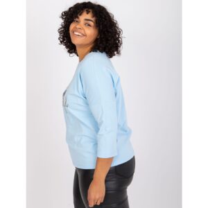 Light blue plus size blouse made of