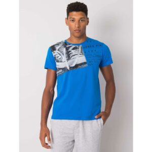 Men's blue cotton t-shirt with