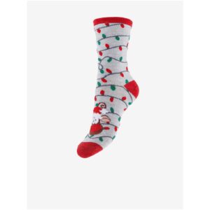 Světle šedé vánoční ponožky Pieces Ellie