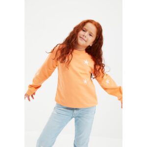 Trendyol Orange Embroidered Girl Knitted