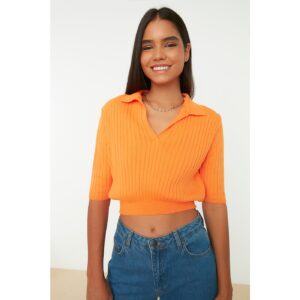 Trendyol Orange Polo Collar Knitwear