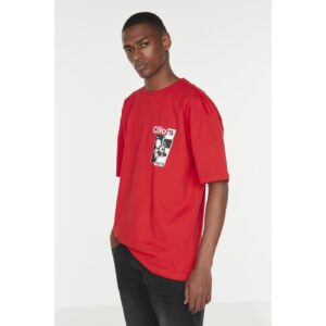 Trendyol Red Men's Relaxed Fit Crew