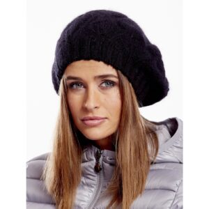 Delicate black knitted hat