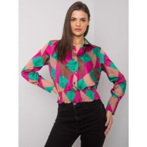 Fuchsia and green women's blouse with