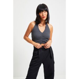 Trendyol Anthracite Ruffle Detailed