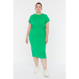 Trendyol Curve Green Crew Neck Knitted Bottom-Top