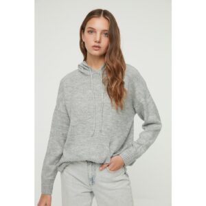Trendyol Gray Hooded Knitwear