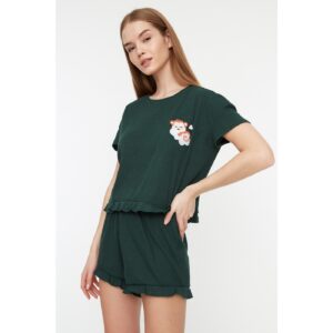 Trendyol Green Embroidered Knitted Pajamas