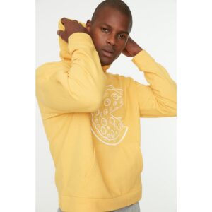Trendyol Mustard Printed Sweatshirt