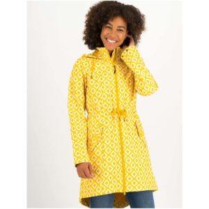 Žlutý dámský vzorovaný softshellový kabát Blutsgeschwister -