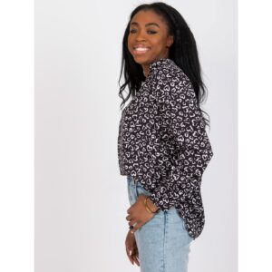 Black Inesa print blouse with