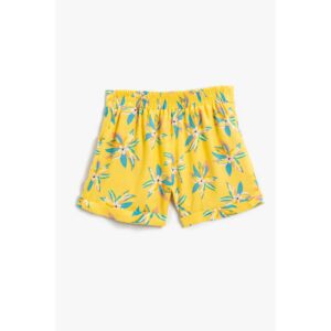 Koton Pleated Floral Shorts Pocket