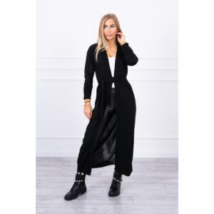 Long cardigan sweater tied at