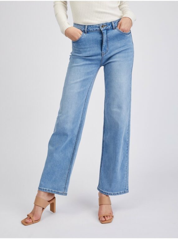 Světle modré dámské bootcut džíny