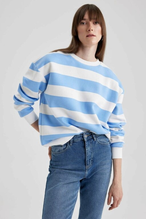 DEFACTO Relax Fit Striped Long