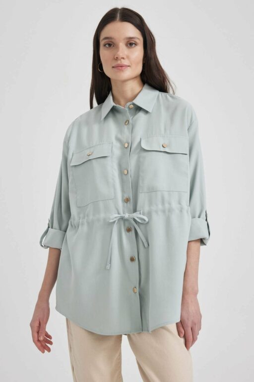 DEFACTO Traditional Oversize Fit Shirt Collar