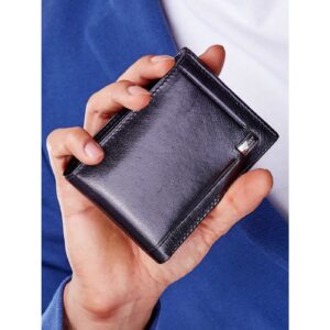 Men's black wallet made of