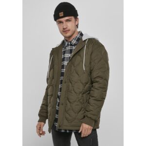 Quilted Hooded Jacket Dark
