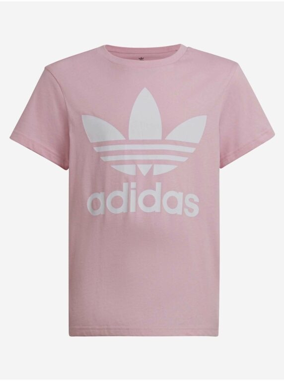 Světle růžové dětské tričko adidas