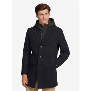 Tmavě modrý pánský kabát s kapucí Tom Tailor Denim 2 in 1