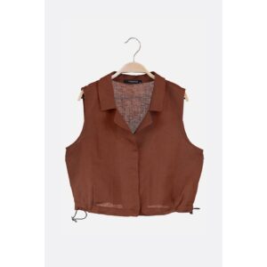Trendyol Brown Jacket Collar