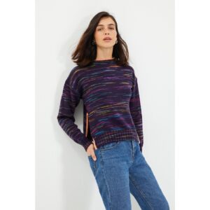 Trendyol Purple Slit Detailed Knitwear