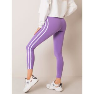 Purple striped leggings