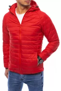 Red men's quilted transitional jacket